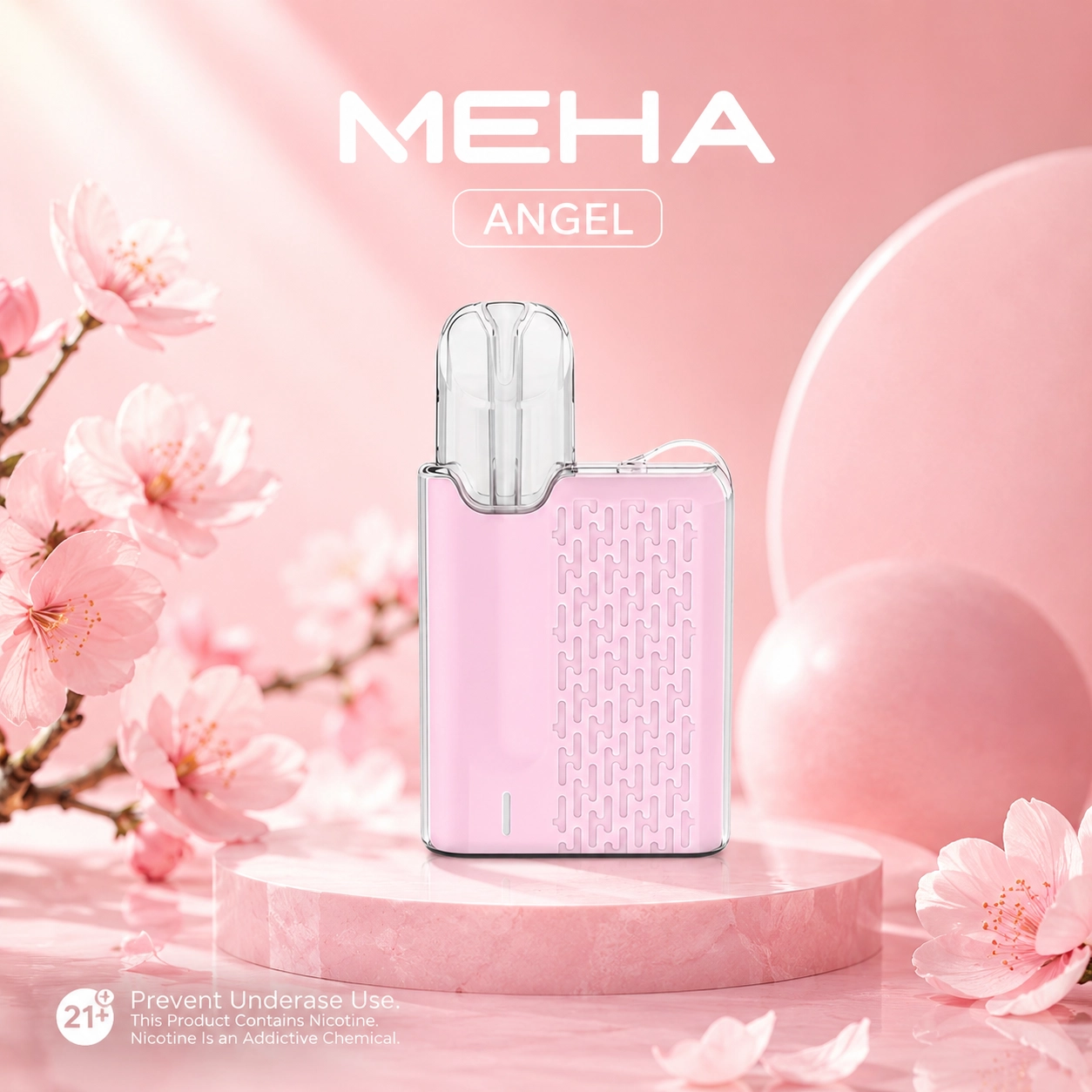 MEHA 魅嗨 ANGEL 迷你方形主機 350mAh Type-C充電 胸挂式電子煙 棉花玖粉